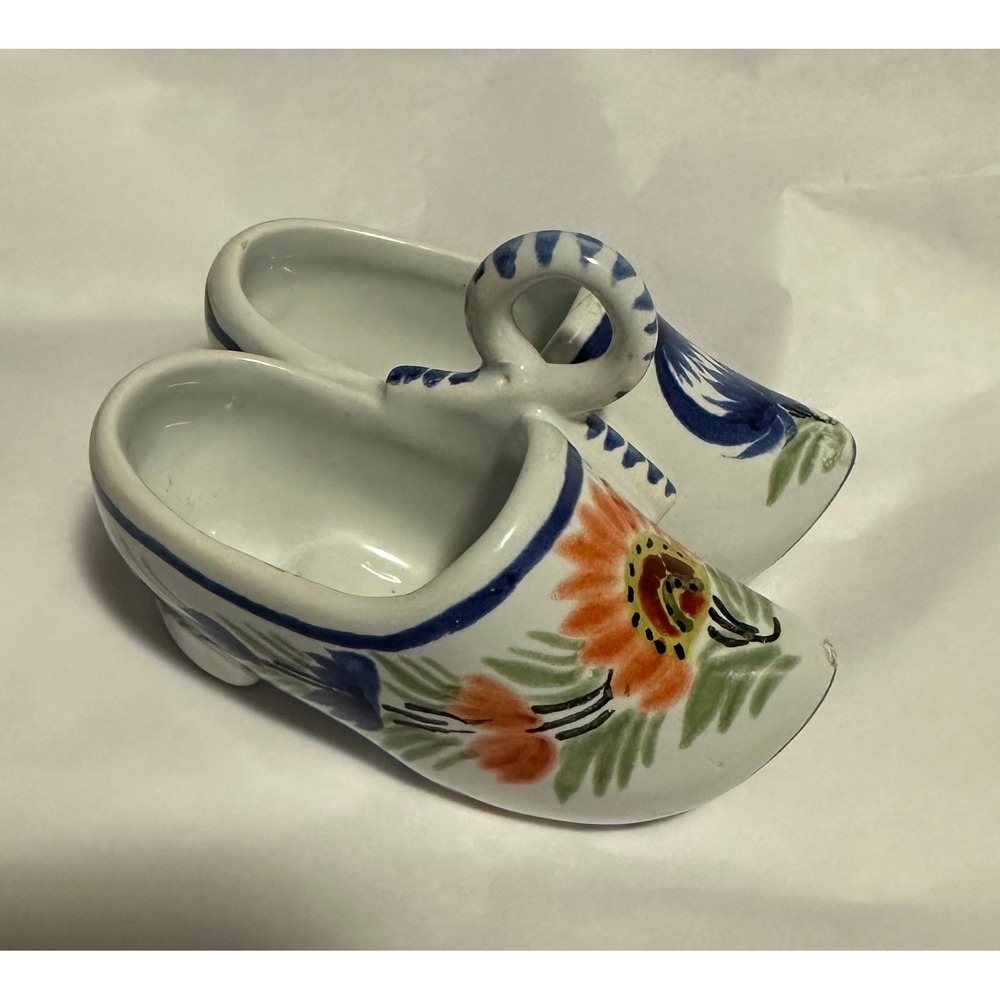 Vintage Quimper Double Dutch Shoe Clog Salt Cellar